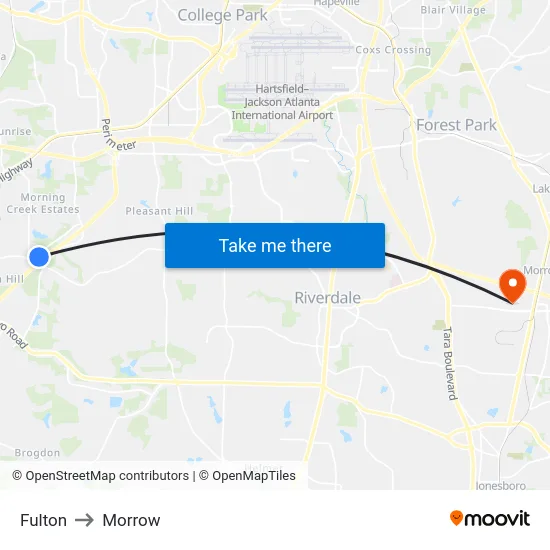 Fulton to Morrow map