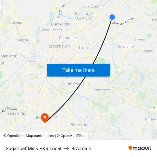 Sugarloaf Mills P&R Local to Riverdale map