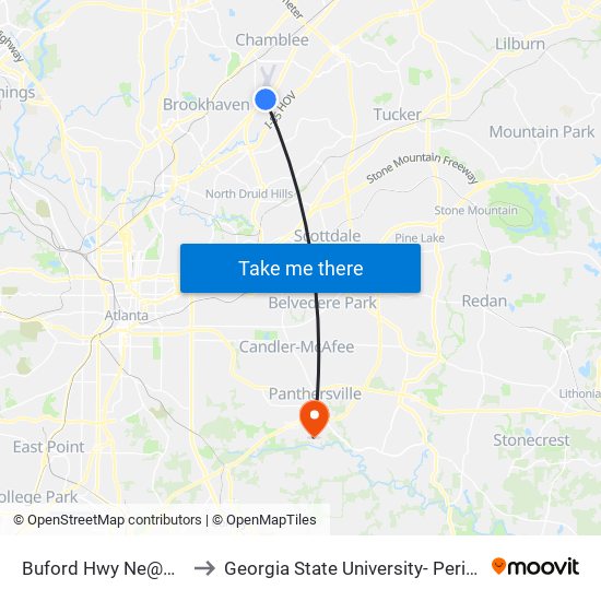 Buford Hwy Ne@Plaster Rd to Georgia State University- Perimeter College map