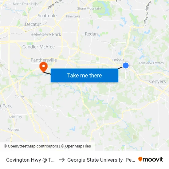 Covington Hwy @ Turner Hill Rd to Georgia State University- Perimeter College map