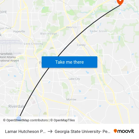 Lamar Hutcheson Pkwy @ 618 to Georgia State University- Perimeter College map