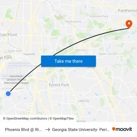 Phoenix Blvd @ Riverdale Rd to Georgia State University- Perimeter College map
