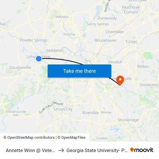 Annette Winn @ Veterans Memorial to Georgia State University- Perimeter College map