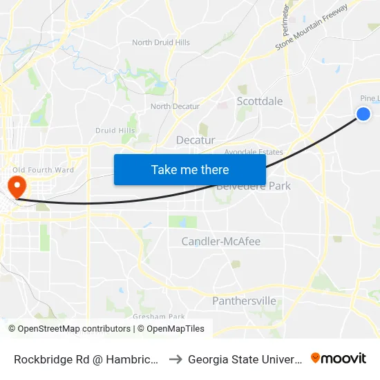 Rockbridge Rd @ Hambrick Rd to Georgia State University map