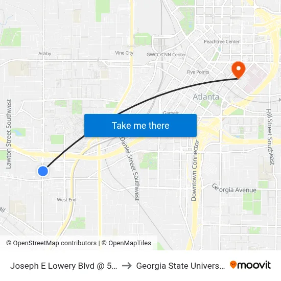 Joseph E Lowery Blvd @ 577 to Georgia State University map