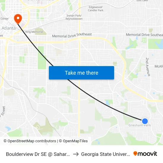Boulderview Dr SE @ Sahara Dr to Georgia State University map