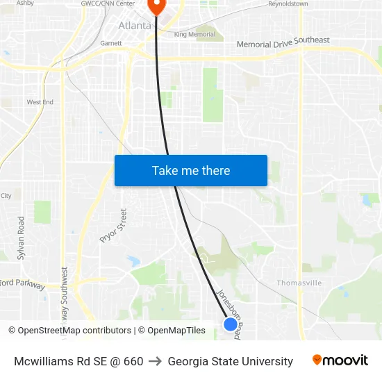 Mcwilliams Rd SE @ 660 to Georgia State University map