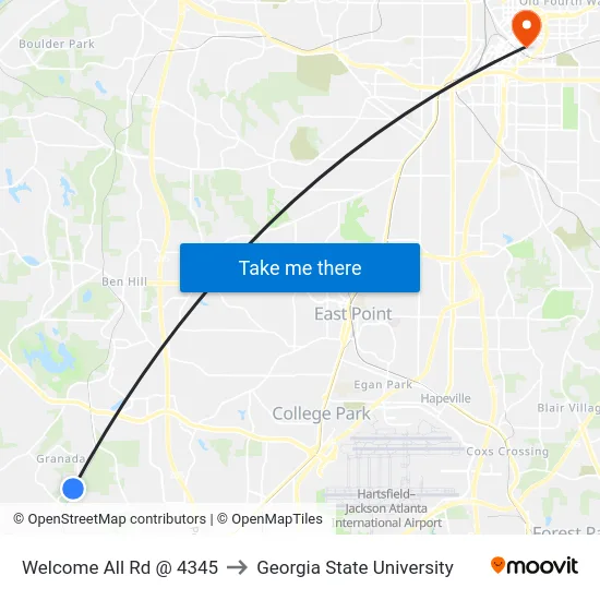 Welcome All Rd @ 4345 to Georgia State University map