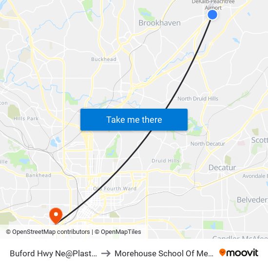 Buford Hwy Ne@Plaster Rd to Morehouse School Of Medicine map