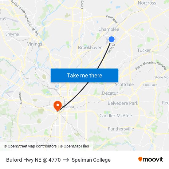 Buford Hwy NE @ 4770 to Spelman College map