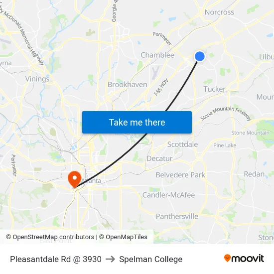 Pleasantdale Rd @ 3930 to Spelman College map