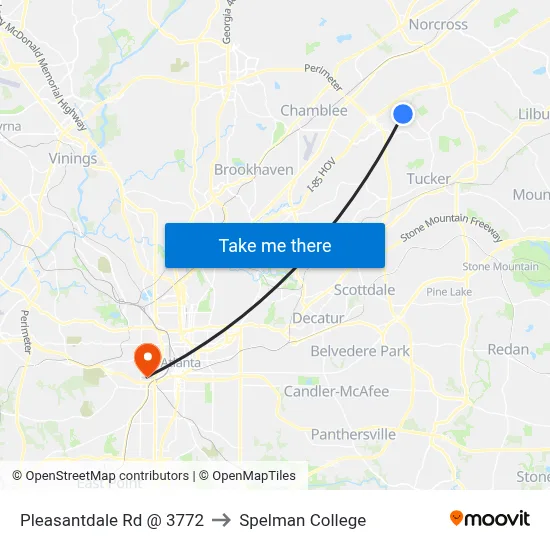 Pleasantdale Rd @ 3772 to Spelman College map