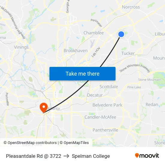 Pleasantdale Rd @ 3722 to Spelman College map