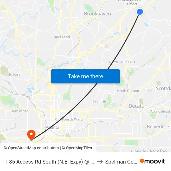 I-85 Access Rd South (N.E. Expy) @ Plaster Rd to Spelman College map