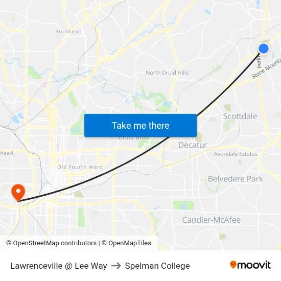 Lawrenceville @ Lee Way to Spelman College map