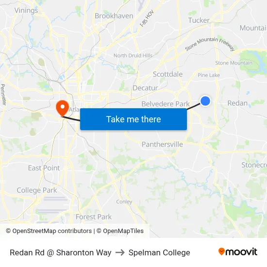 Redan Rd @ Sharonton Way to Spelman College map
