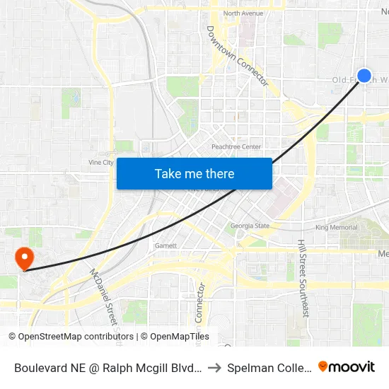 Boulevard NE @ Ralph Mcgill Blvd NE to Spelman College map