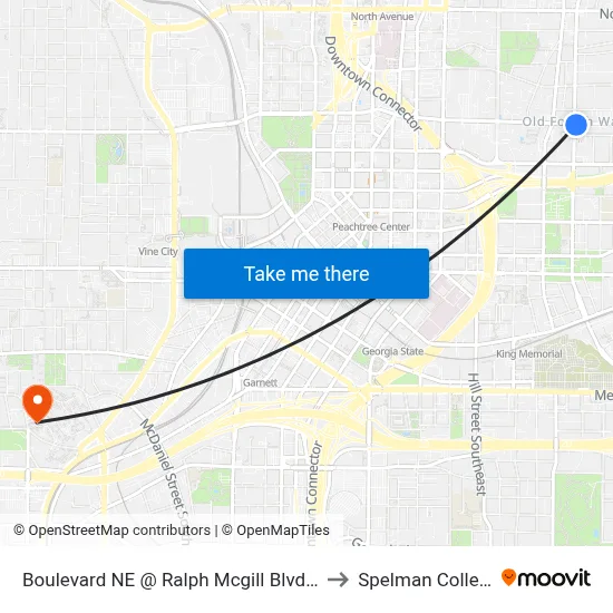 Boulevard NE @ Ralph Mcgill Blvd NE to Spelman College map