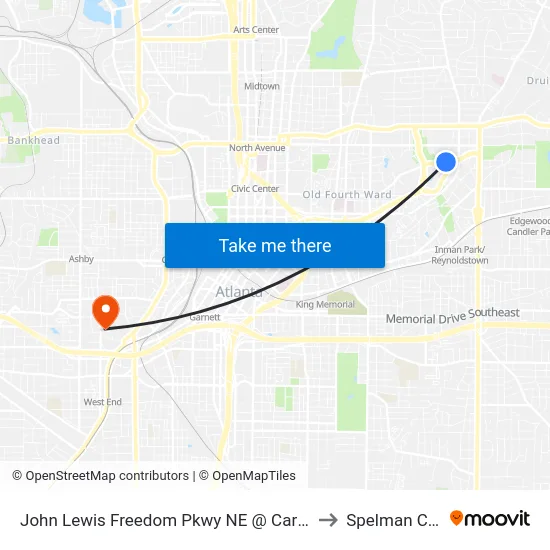 John Lewis Freedom Pkwy NE @ Carter Center Entr to Spelman College map