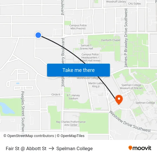 Fair St @ Abbott St to Spelman College map