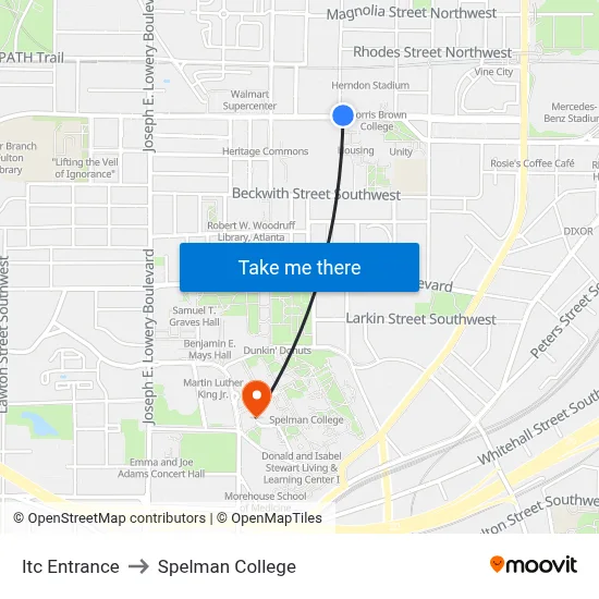 Itc Entrance to Spelman College map
