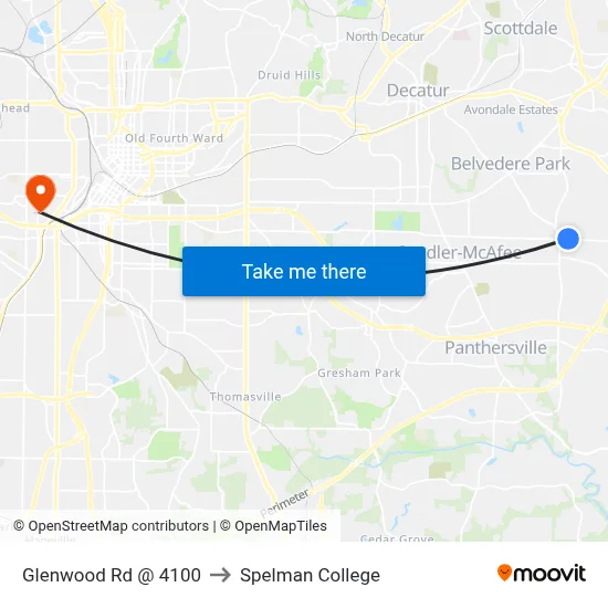 Glenwood Rd @ 4100 to Spelman College map