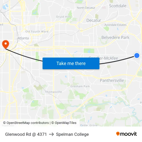Glenwood Rd @ 4371 to Spelman College map