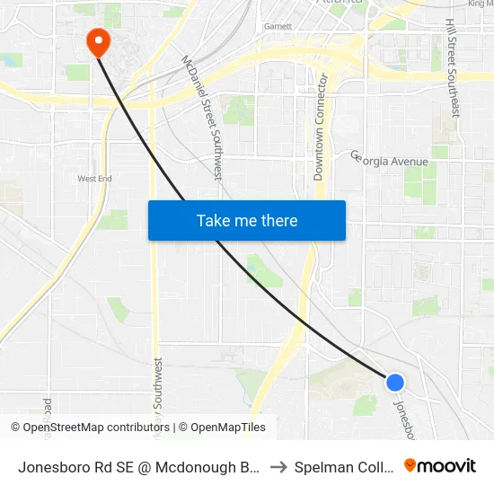 Jonesboro Rd SE @ Mcdonough Blvd SE to Spelman College map