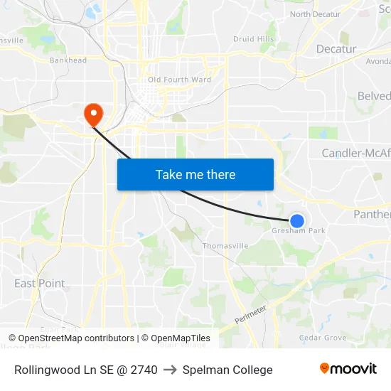 Rollingwood Ln SE @ 2740 to Spelman College map