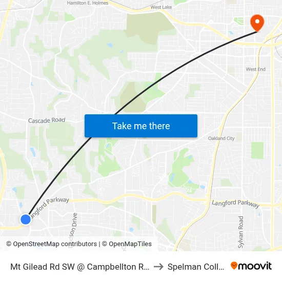 Mt Gilead Rd SW @ Campbellton Rd SW to Spelman College map