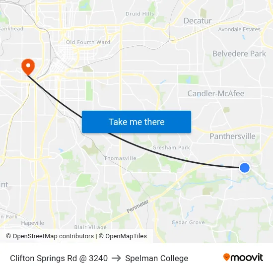Clifton Springs Rd @ 3240 to Spelman College map