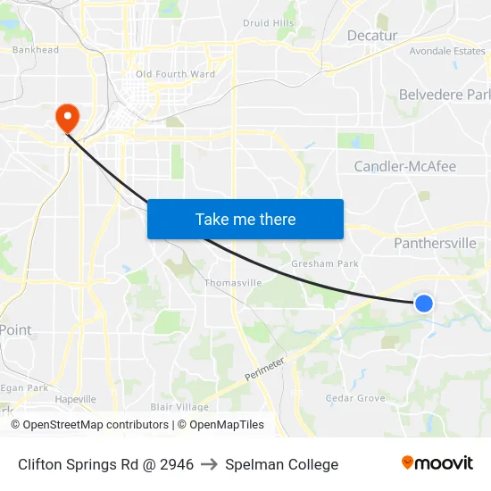 Clifton Springs Rd @ 2946 to Spelman College map