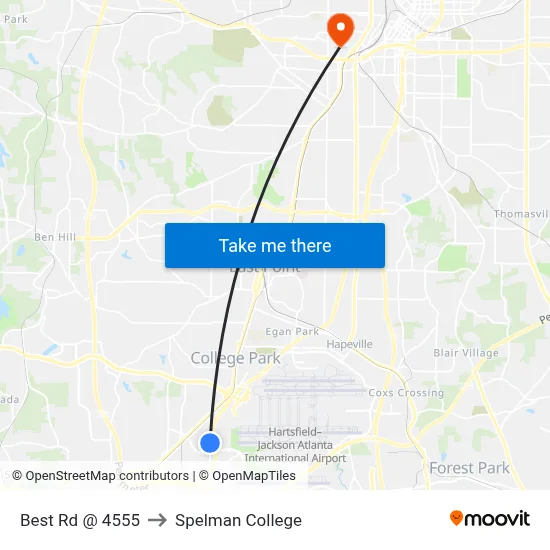 Best Rd @ 4555 to Spelman College map
