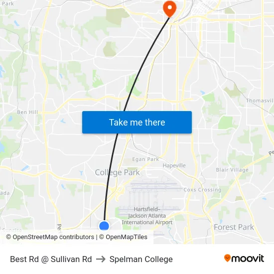 Best Rd @ Sullivan Rd to Spelman College map