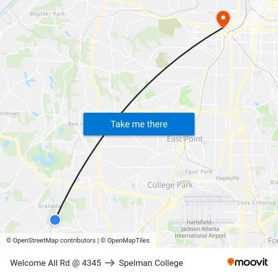 Welcome All Rd @ 4345 to Spelman College map