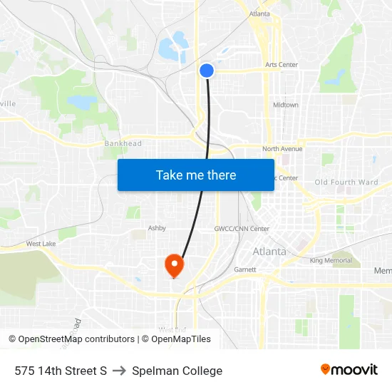 575 14th Street S to Spelman College map