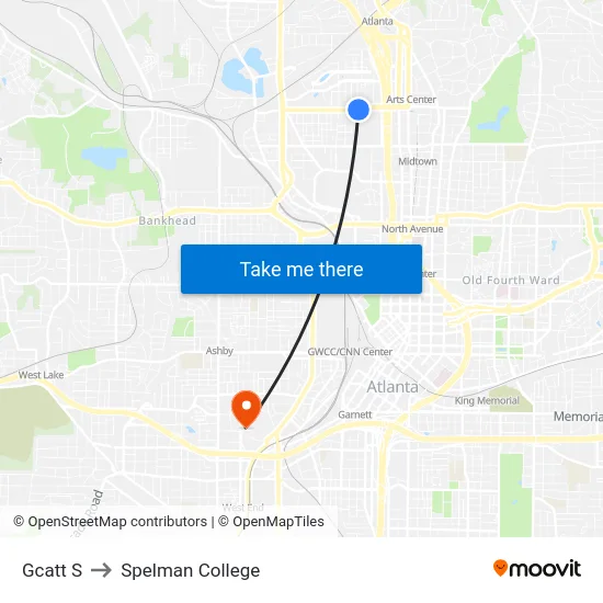 Gcatt S to Spelman College map