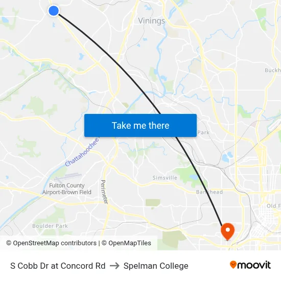 S Cobb Dr at Concord Rd to Spelman College map