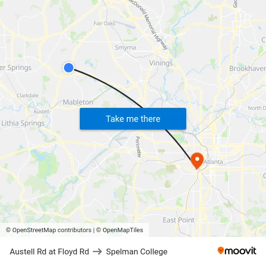 Austell Rd at Floyd Rd to Spelman College map