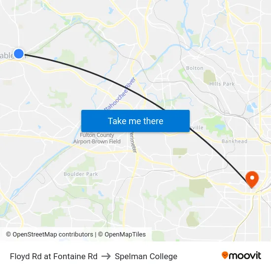 Floyd Rd at Fontaine Rd to Spelman College map