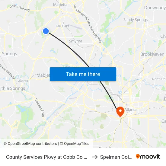 County Services Pkwy at Cobb Co Trash Tr to Spelman College map