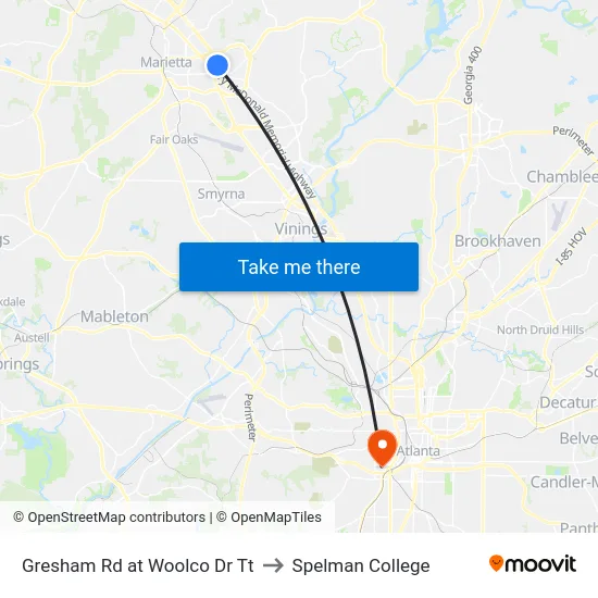Gresham Rd at Woolco Dr Tt to Spelman College map