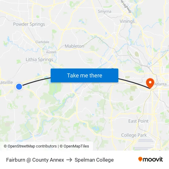 Fairburn @ County Annex to Spelman College map