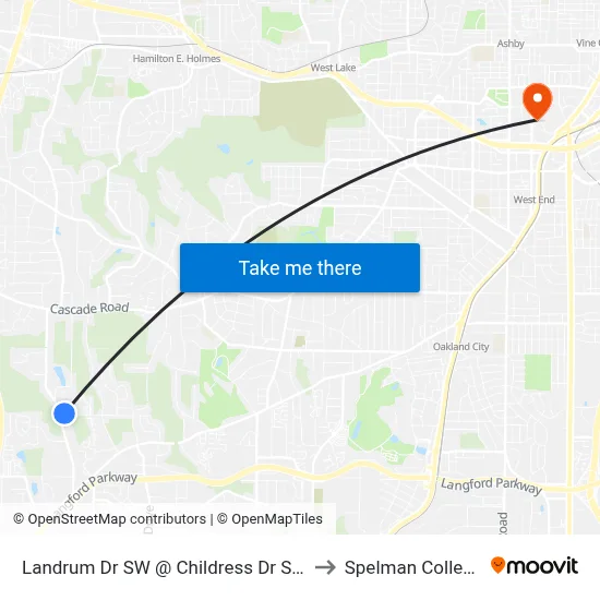 Landrum Dr SW @ Childress Dr SW to Spelman College map