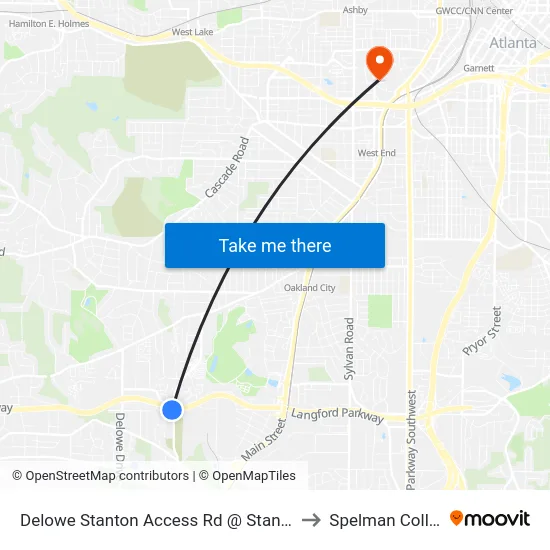 Delowe Stanton Access Rd @ Stanton Rd to Spelman College map