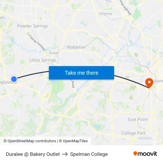 Duralee @ Bakery Outlet to Spelman College map