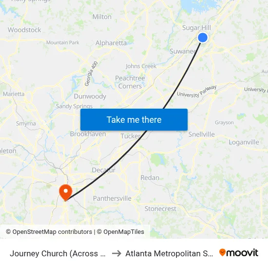 Journey Church (Across From Bloom) to Atlanta Metropolitan State College map