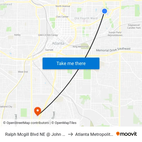 Ralph Mcgill Blvd NE @ John Lewis Freedom Pkwy NE to Atlanta Metropolitan State College map
