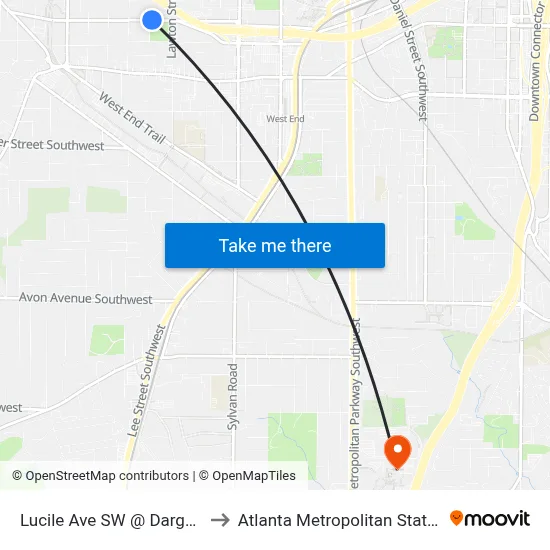 Lucile Ave SW @ Dargan Pl SW to Atlanta Metropolitan State College map
