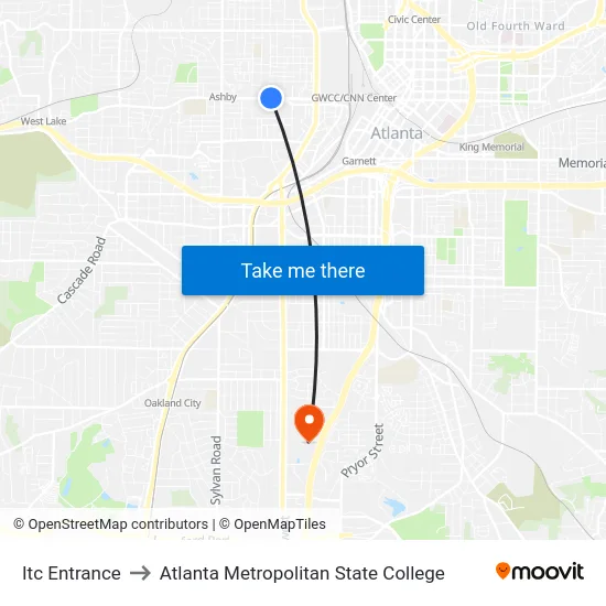 Itc Entrance to Atlanta Metropolitan State College map